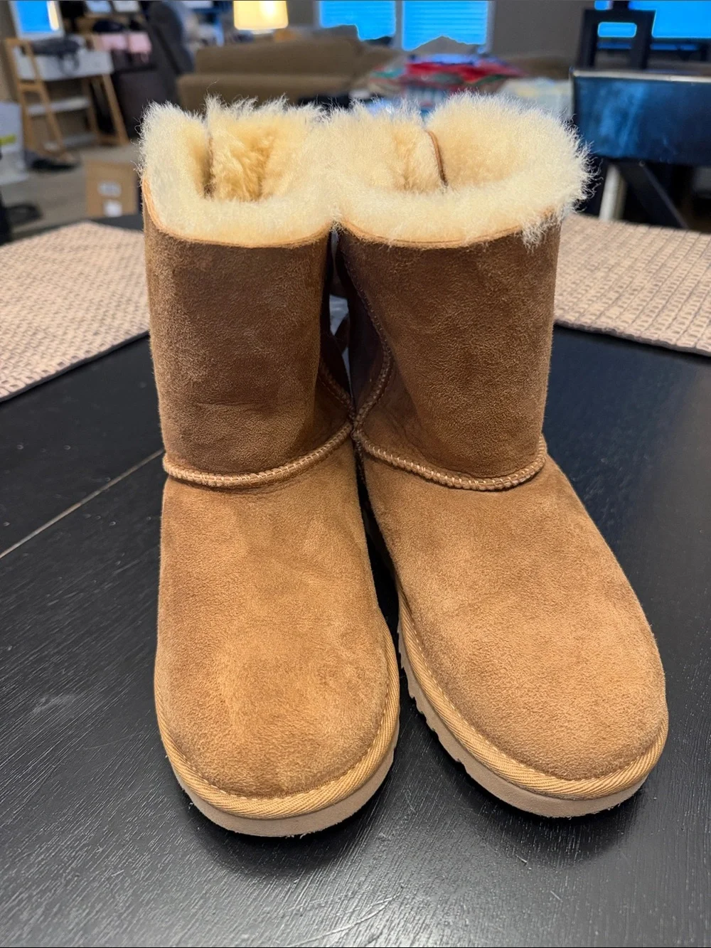 UGG Kids Chestnut Suede Shearling Boots